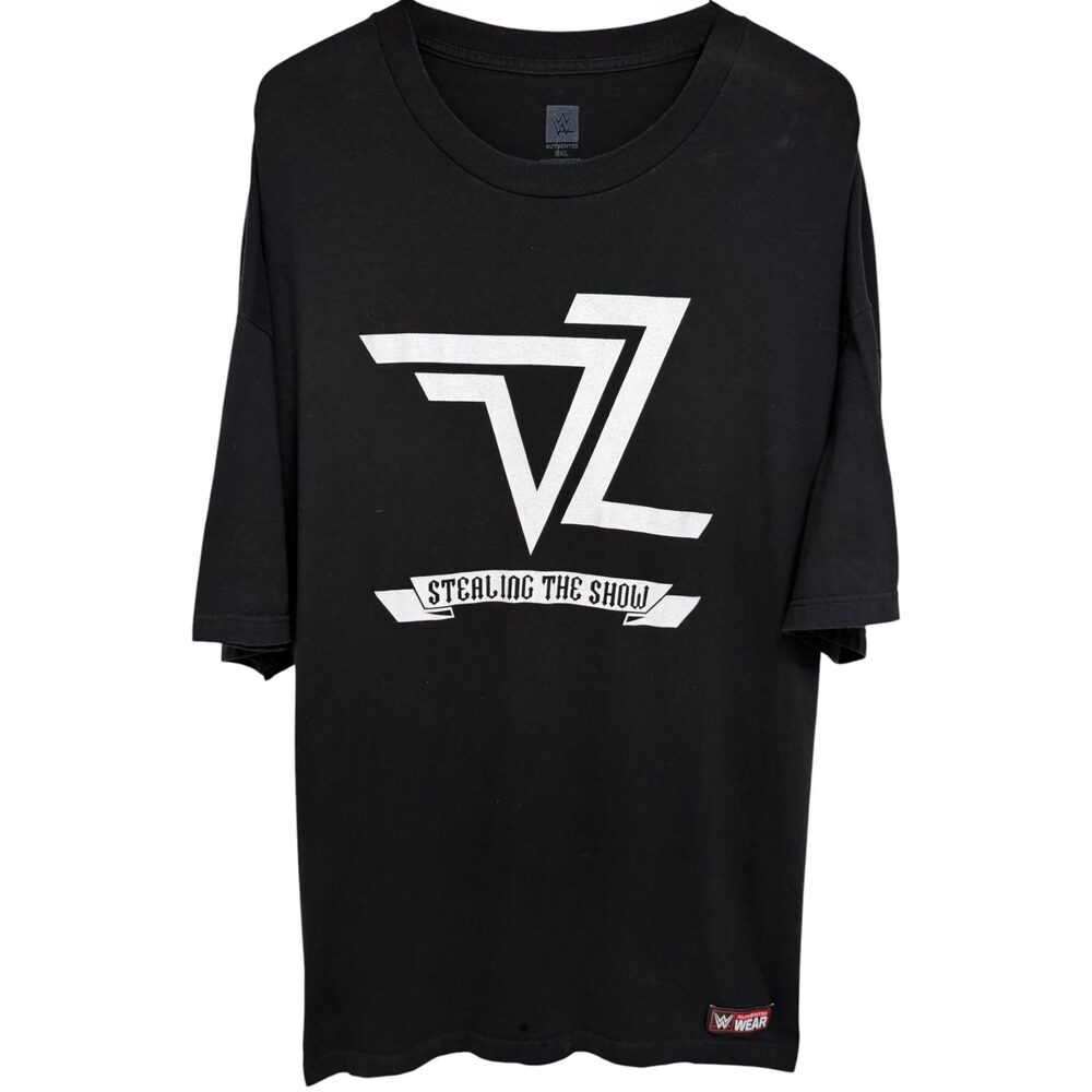 WWE Mens Crewneck Authentic Wear T-Shirt 2XL Black White